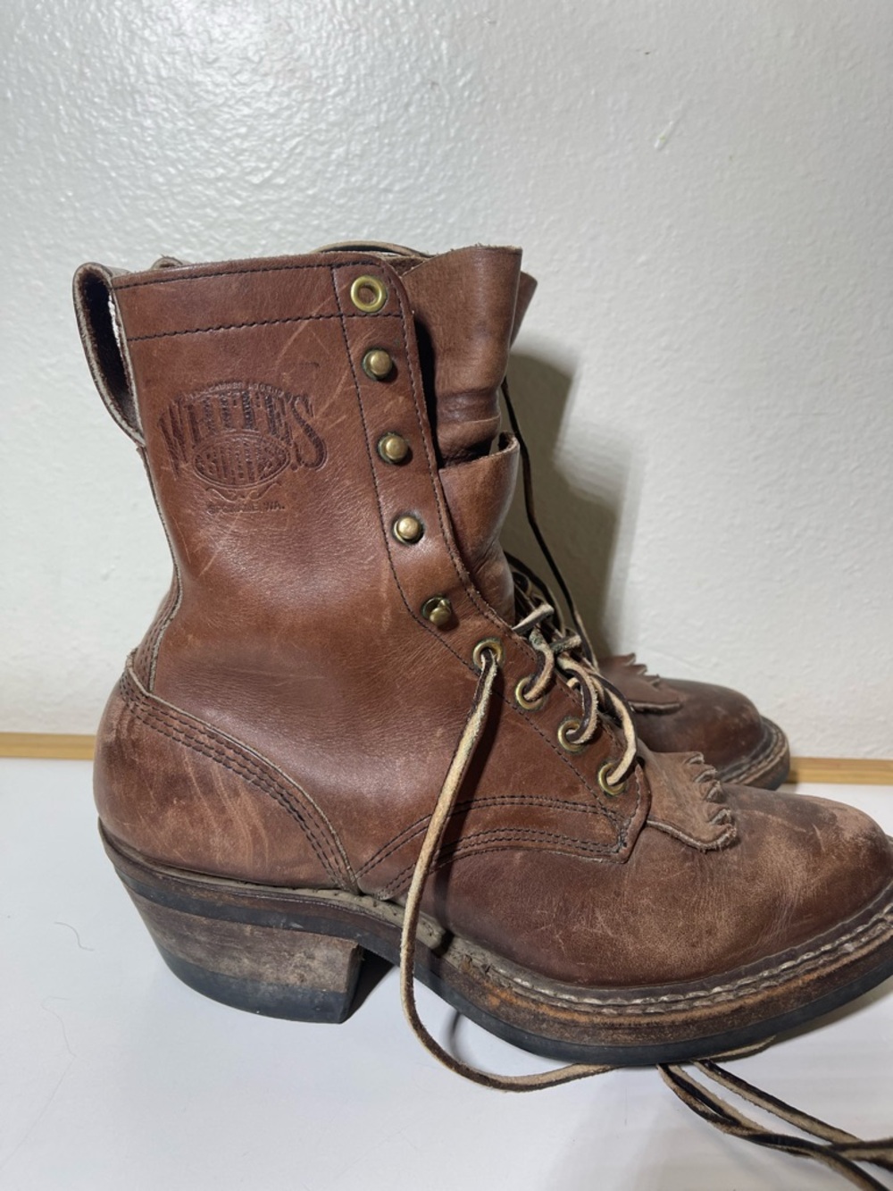 White's Boots Brown Leather Packer Size 5 1/2B